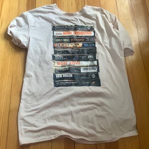 Classic rock cassette tape shirt